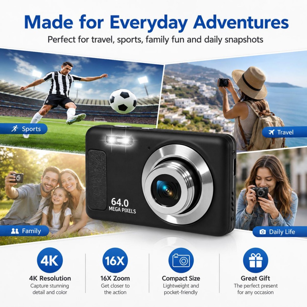 4K Ultra HD Portable Digital C - Electronics Gadgets For Home recension och pris